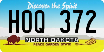 ND license plate HOQ372