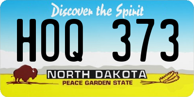 ND license plate HOQ373