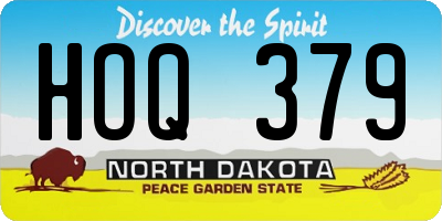 ND license plate HOQ379