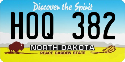 ND license plate HOQ382