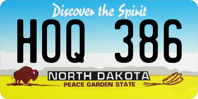 ND license plate HOQ386