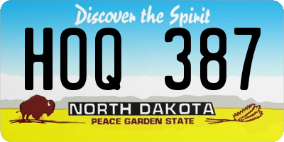 ND license plate HOQ387