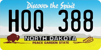 ND license plate HOQ388