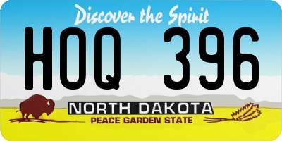 ND license plate HOQ396
