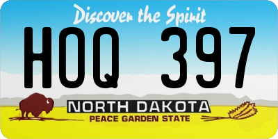 ND license plate HOQ397