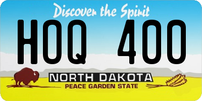 ND license plate HOQ400