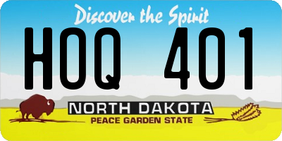 ND license plate HOQ401