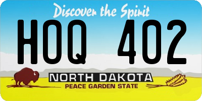 ND license plate HOQ402
