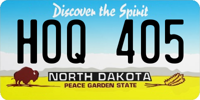 ND license plate HOQ405