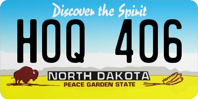 ND license plate HOQ406