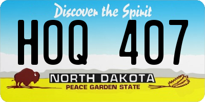 ND license plate HOQ407