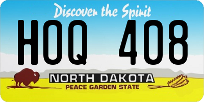 ND license plate HOQ408
