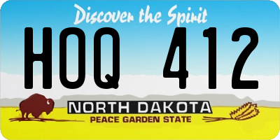 ND license plate HOQ412