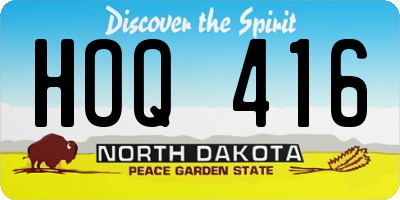 ND license plate HOQ416