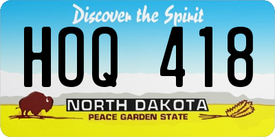 ND license plate HOQ418