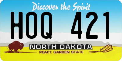 ND license plate HOQ421