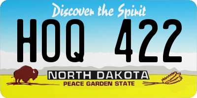 ND license plate HOQ422