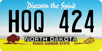 ND license plate HOQ424
