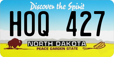 ND license plate HOQ427
