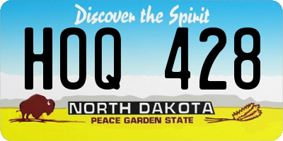 ND license plate HOQ428
