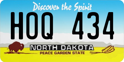 ND license plate HOQ434