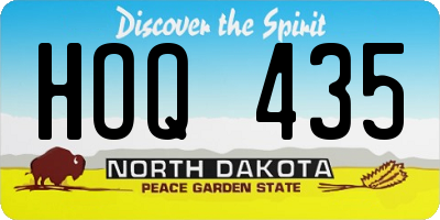 ND license plate HOQ435