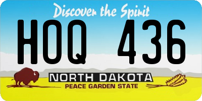 ND license plate HOQ436