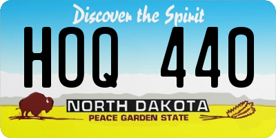 ND license plate HOQ440