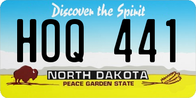 ND license plate HOQ441