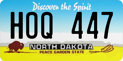ND license plate HOQ447