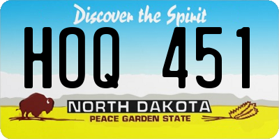 ND license plate HOQ451