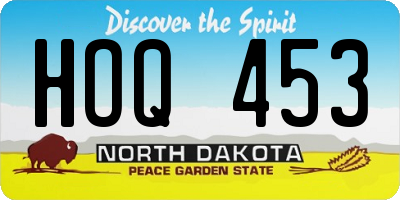 ND license plate HOQ453