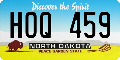 ND license plate HOQ459