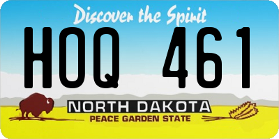 ND license plate HOQ461
