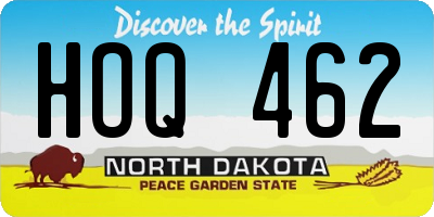 ND license plate HOQ462
