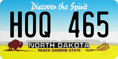 ND license plate HOQ465