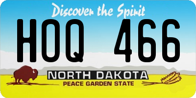 ND license plate HOQ466