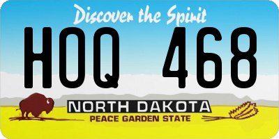 ND license plate HOQ468