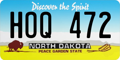 ND license plate HOQ472