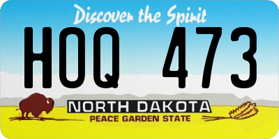 ND license plate HOQ473
