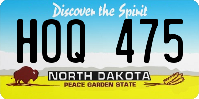 ND license plate HOQ475