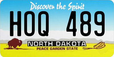 ND license plate HOQ489