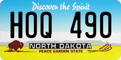 ND license plate HOQ490