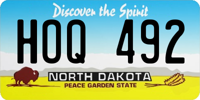 ND license plate HOQ492