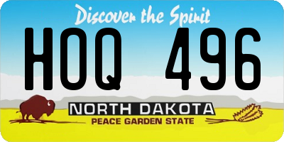 ND license plate HOQ496