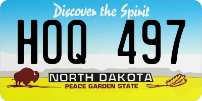 ND license plate HOQ497