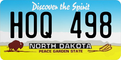 ND license plate HOQ498