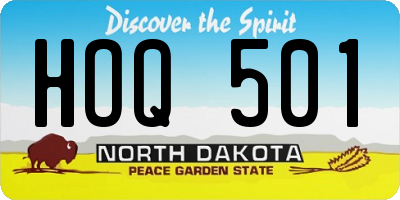ND license plate HOQ501