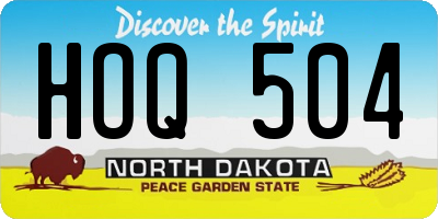 ND license plate HOQ504