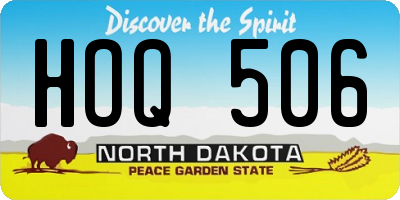 ND license plate HOQ506